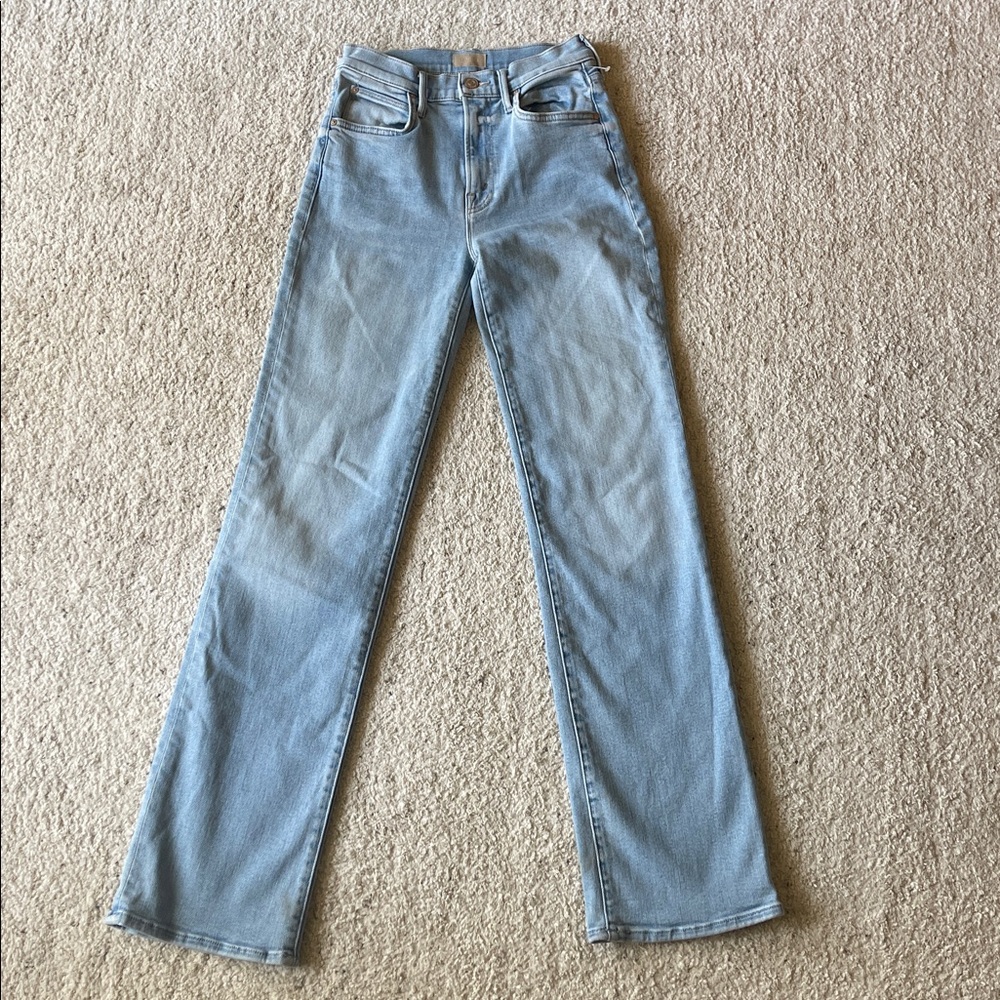 MOTHER Kick It Straight Leg Relaxed Jeans in Your Turn Light Wash Denim Size 24 - Picture 4 of 11